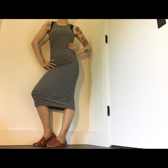 Forever 21 Striped Tank Dress with Mesh Details - Picture 3 of 11